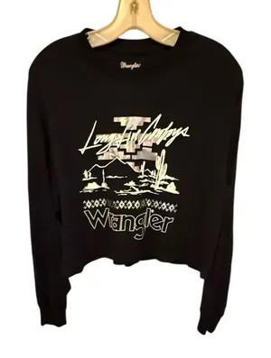 Wrangler Black Cropped T-Shirt nwot thumbnail 1