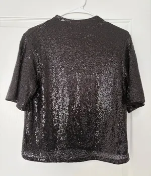 H&M Short Sleeve Sequin Top thumbnail 1