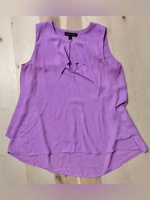 Banana Republic Women XS Pastel Lilac Flowy Sleeveless Blouse Minimalist Office thumbnail 5