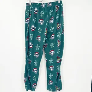 Life Is Good Womens Christmas Dog Santa Hat Fleece‎ Lounge Sleep Pajama Pants L thumbnail 6