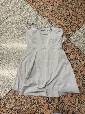 ALO Yoga Gray Spaghetti-Strap mini size Dress with shorts thumbnail 5