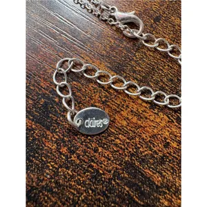 Signed Pendant Necklace with Clear Crystal Halo thumbnail 4