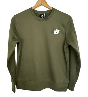 New Balance‎ Olive Green Crewneck Sweatshirt Athletic Pullover Womens Medium thumbnail 1