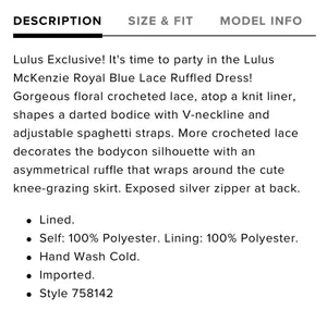 Lulu’s Blue Lace Dress Small thumbnail 7