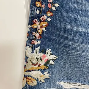 Abercrombie & Fitch Floral Embroidered Distressed Skirt - Boho Chic size 26! thumbnail 5