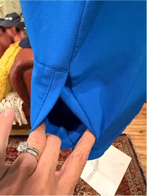 Healing Hands 360 Sandy Scrub Top Royal Blue Zip Stand Collar Stretch Womens M thumbnail 6