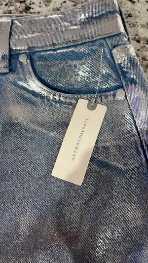 Anthropologie Sparkling Coated Denim Skirt thumbnail 4