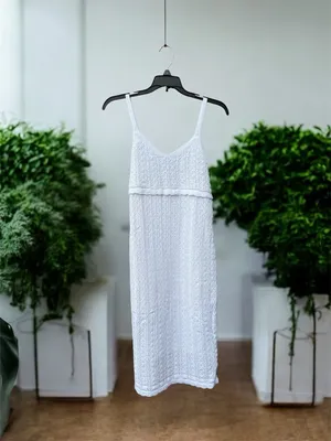 Revolve NWT 525 America White Pointelle Cotton Crochet knit Dress Small thumbnail 2