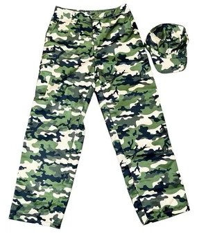 Spirit Halloween Adult Cadet Military Camo Costume Pants Hat Medium thumbnail 1