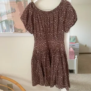 J. Crew Drop-waist cotton poplin mini dress in mocha floral Size 10 New thumbnail 10