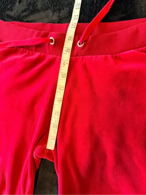 Sarah Johnson Y2K Red Velour pants, pull up elastic waist, Juicy inspo sz M thumbnail 5