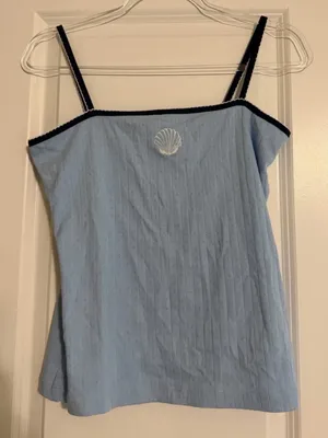 Free People Light Blue Shell-Embroidered Women's Cami Top thumbnail 1