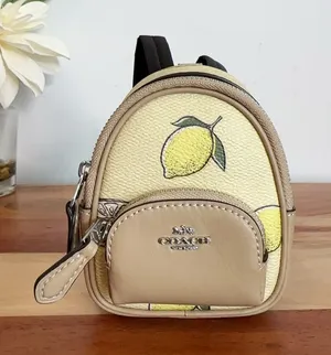 NWT Coach‎ CAP03 Mini Court Backpack Bag Charm With Lemon thumbnail 1