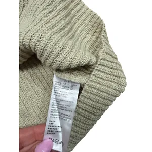 FP Beach Free People Beige Ribbed Mock Neck Boxy Knit Sweater Vest Top Small thumbnail 4