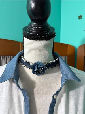 LOFT White Button-Down Shirt with Blue Chambray Trim thumbnail 3