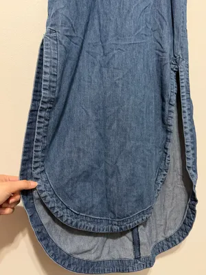 Free People Midi Denim Dress Size XS Belted Blue Summer Long Sleeveless thumbnail 5