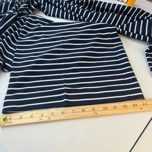 New York & Company Pants Womens XL Navy Blue White Striped Sailor Lace Up‎ thumbnail 11