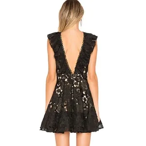 Michael Costello X Revolve Kandie Mini Lace Dress S thumbnail 2