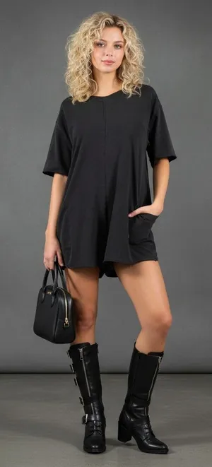 FP Movement Hot Shot Tee Romper Black Size Large thumbnail 1