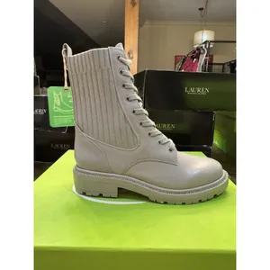 Sam Edelman Lydell Womens Combat Ankle Boot Size 5 Pebble Gray Lace Up Block thumbnail 3