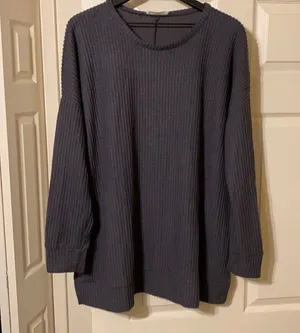 New Zenana gray waffle thermal tunic top, size 1X thumbnail 1