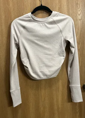 Aerie OFFLINE Ruched Cropped Long Sleeve with Thumbholes thumbnail 4