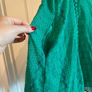Free People‎ Green Lace Eyelet Cutout Fit Flare Mini Dress Women's Size 8 NWOT thumbnail 8