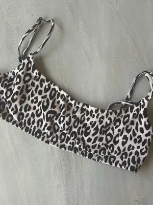 Triangl Leopard Print Bralette Bikini Top Textured Size Small thumbnail 9