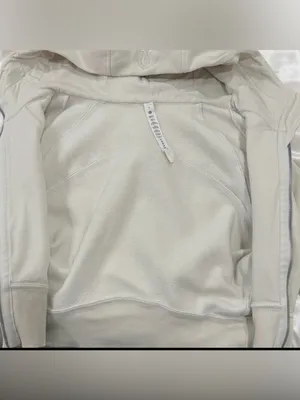 Lululemon Scuba Full-Zip Cropped Hoodie Size 8 Bone Athleisure Lounge Minimal thumbnail 8
