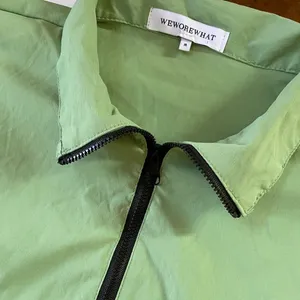 WeWoreWhat Green Cropped 1/4 Zip Pullover Womens‎ Medium Quarter Zip Sweatshirt thumbnail 6