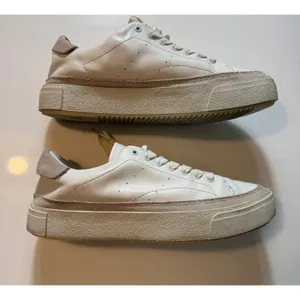 AllSaints Trish Leather Platform Sneakers Chalk White Women's Size 9 thumbnail 4