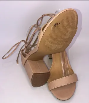 Lulus Open Toe Chunky Square Heel Lace up Calf Heels Nude Beige 7.5 Wore Once thumbnail 9