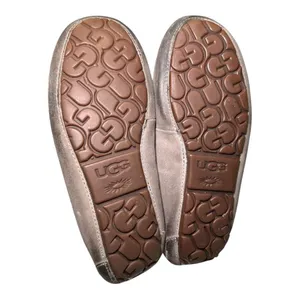 UGG Ansley Suede Shearling Moccasin Slippers Grey House Shoes Womens‎ Size 9 M thumbnail 6