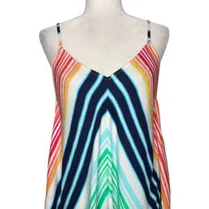 Tommy Bahama S/M Colorful Striped Handkerchief Hem Midi Scarf Dress Beach Resort thumbnail 4