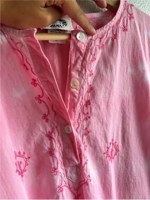 Peppermint Pink Embroidered V-Neck Cover Up thumbnail 3