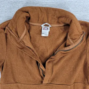 Avalanche Fleece Womens Small Rust Brown Quarter Zip Textured Pullover Top thumbnail 5
