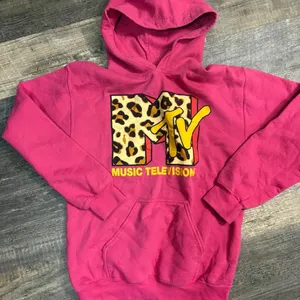Y2K Style MTV‎ Leopard Print Pink Graphic Hoodie Sweatshirt thumbnail 1