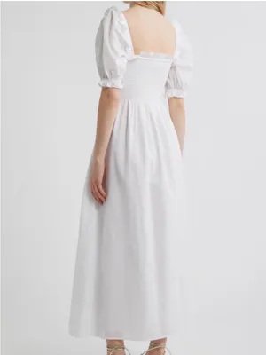 Hill House Home The Scarlett Nap Fit & Flare Midi Dress M white thumbnail 2