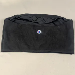 Champion Womens Ribbed Tube Top Black Bandeau Logo Patch‎ XL W6028 NEW thumbnail 2