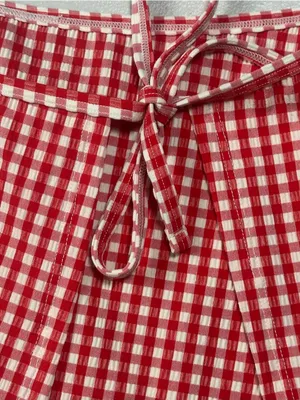 Shade & Shore Red Gingham Tie-Waist Swim Cover-Up Skirt XL 16 NWT thumbnail 4