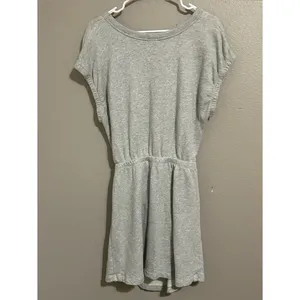 Aerie Offline Weekend Fleece Gray Cotton Cut Out Dress Pockets Women Size Medium thumbnail 5