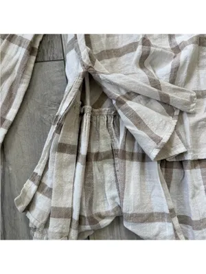Free People Preppy in Plaid High Low Ruffle Back Flowy Button down size xs thumbnail 6