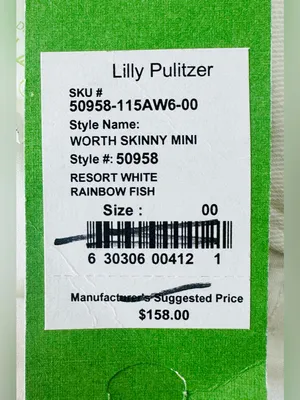 Lilly Pulitzer Resort White Worth Skinny Mini Rainbow Fish Jeans Pants NWT thumbnail 9