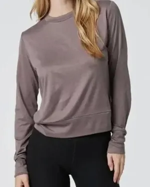 Vuori Daydream Crew Long Sleeve Pullover Sweatshirt Top Shirt Hazel Heather M thumbnail 1
