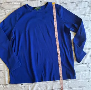 Ralph Lauren Royal Blue Long Sleeve Knit T-Shirt Shirt Top 1X thumbnail 4