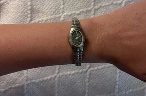 Vintage Silver & Navy Quartz Bracelet Watch thumbnail 1