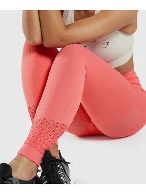 Gymshark Energy Seamless High-Waisted Leggings Coral Pink XXL thumbnail 4