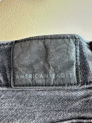 American Eagle Charcoal Grey Faded Black 90s Bootcut Jeans 16 High Rise thumbnail 4