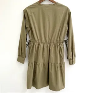 Rails Ivy Mini Moss Green Tie Waist Tiered Dress Women's Size Small thumbnail 8