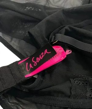 LA SENZA Sexy Lingerie Size Small One Piece Overall Bodysuit Lace Black #10-91 thumbnail 5